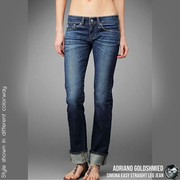 ADRIANO GOLDSCHMIED SIMONA EASY STRAIGHT LEG JEANS DISTRESSED SIZE 30R - Picture 2 of 15